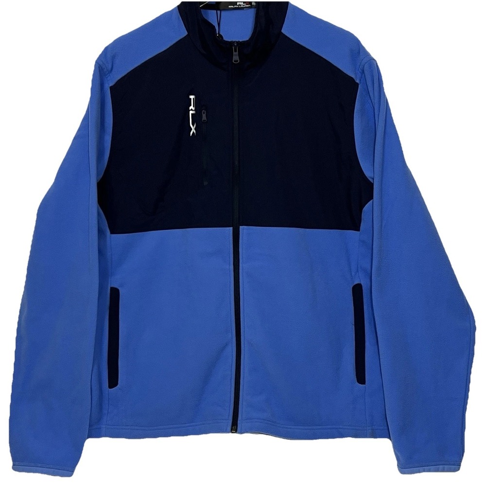 RLX Golf Ralph Lauren Fleece Jacket Men XL Full Zip Icon Blue Primaloft Hybrid